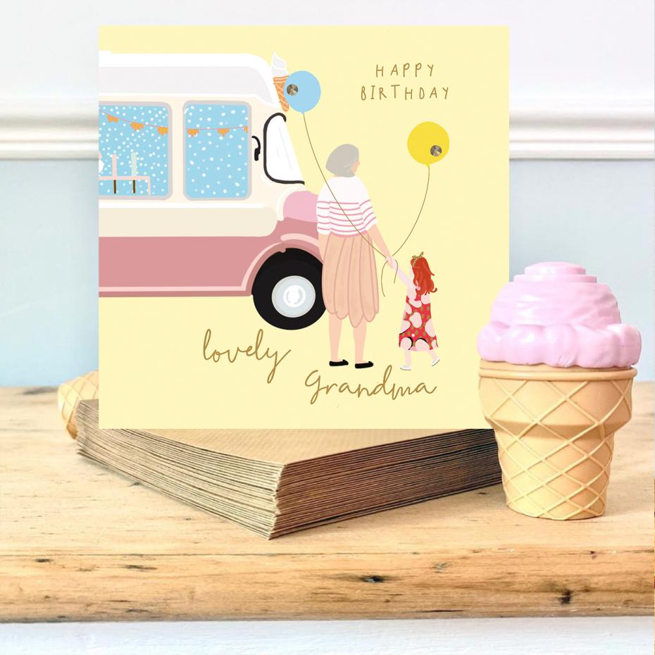 Lottie Simpson 'Lovely Grandma' Ice Cream Treat Card